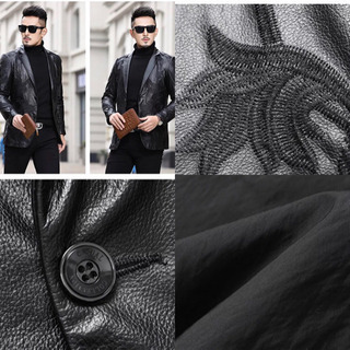 【激安】メンズ皮服2019年春の皮のジャケット厚手牛革 ベースボール・ジャンパー