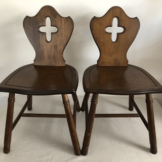 ヴィンテージ　木製椅子　2脚セット　天然木　昭和レトロ　