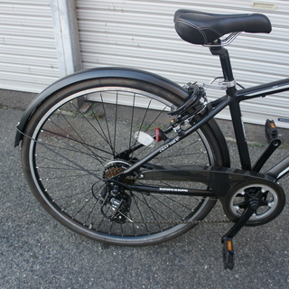 アルミ製・こんなクロスバイク（前かご付きでシティサイクル風）使用感少なをお買い得でお譲ります！ アルミ製・こんなクロスバイク（前かご付きでシティサイクル風）使用感