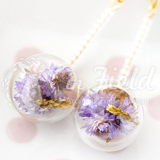 ハンドメイド ガラスドーム フラワーピアス 野菊 ミスティ インフィールド 東伏見のアクセサリー ピアス の中古 古着あげます 譲ります ジモティーで不用品の処分