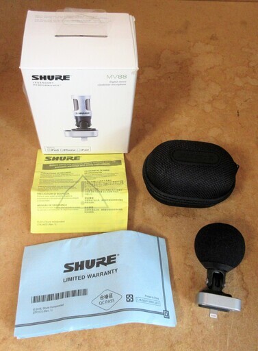 ☆シュアー SHURE MV88A-A デジタル・ステレオ・コンデンサー・マイクロホン◆iPhone、iPadでの様々な録音に最適