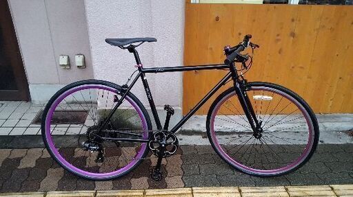 Leunion LILU[レユニオン リル]700cクロスバイク 8speed/ブラックｘパープル