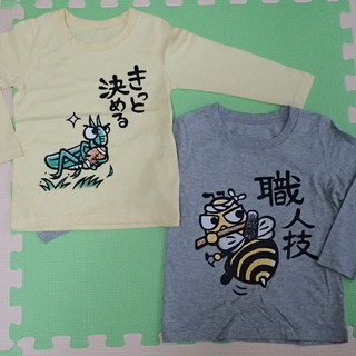 【100サイズ】長袖Tシャツ(昆虫)　2枚セット