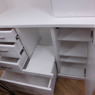 大容量！レンジボード  キッチンボード 食器棚 白エナメル 幅105㎝　西岡店