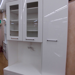 レンジボード 白エナメル キッチンボード 幅105cm たっぷり収納☆ 食器棚　西岡店 レンジボード 白エナメル キッチンボード 幅105cm たっぷり収納☆ 食器