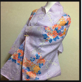 ［美品✲ﾟ未使用］着物  訪問着 紬 小紋 お出掛け 約155cmの方