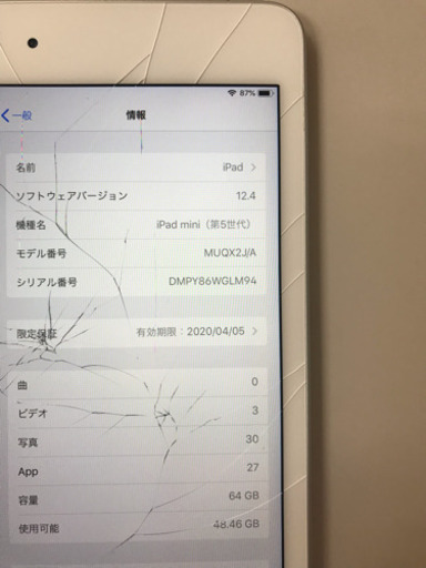 画面割れで激安 iPad mini5 Wi-Fi 64GB シルバー | vaisand.com