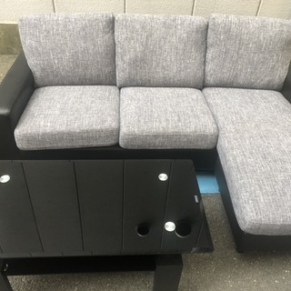 ☆中古 激安！応接セット　3人掛けソファ　ガラステーブル　インテリア家具　全部で￥20,000！！