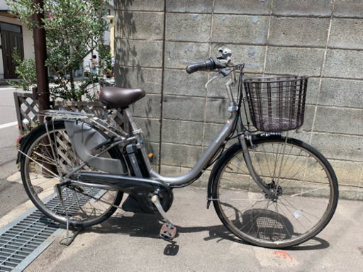 電動自転車ヤマハPAS natura26インチ 4Ah グレー色電動アシスト付き自転車