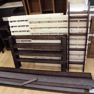 2段ベッド 木製フレーム すのこ板 シングル2台としてもOK 二...