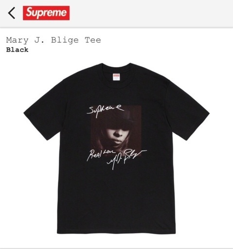 supreme 19 AW FW Mary J.  Tee   黒 Sトップス