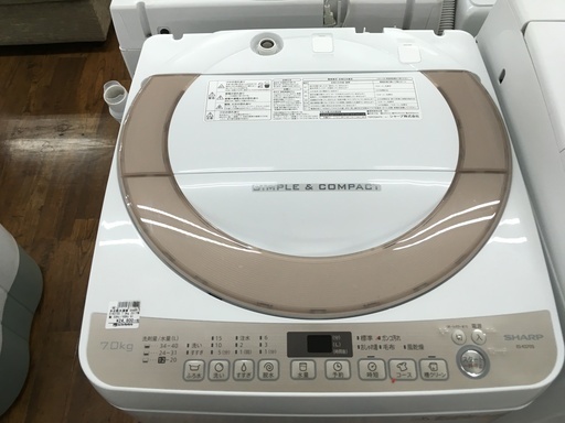 シャープ 7.0kg洗濯機 2017年製 ES-KS70S