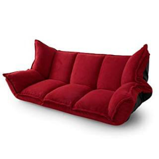 赤いソファー 2人掛け フロアソファー