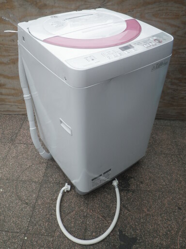 ■配達可■SHARP 6.0kg洗濯機 2016年製 ES-GE60R-P 自動おそうじ槽クリーン 風乾燥搭載