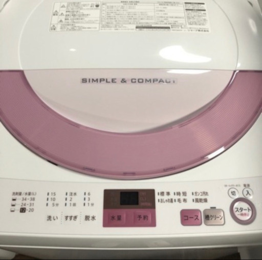2017年製 6キロ洗濯機 ES-GE6A-P