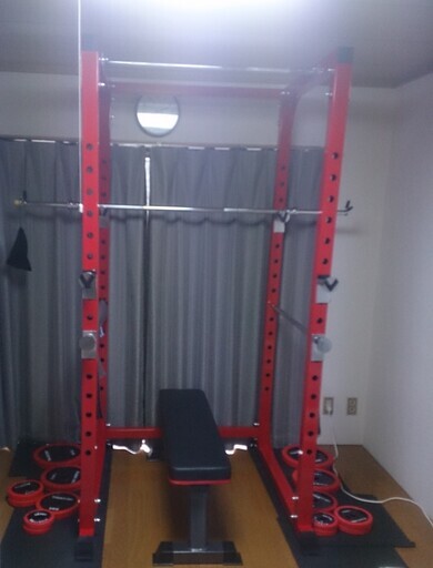 パワーラック+バーベル70kg+フラットベンチ(+おまけ有り)【自宅まで取りに来ていただける方限定】