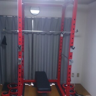 パワーラック+バーベル70kg+フラットベンチ(+おまけ有り)【自宅まで取りに来ていただける方限定】