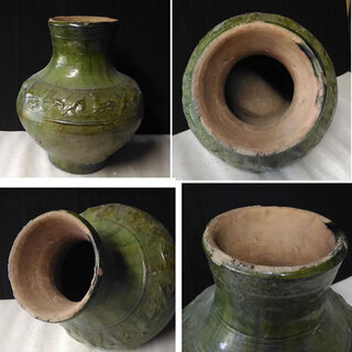 c194 中国 漢 緑釉 壺 漢時代 中国古玩