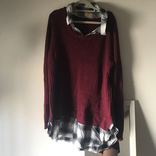 アメリカ購入 ニットセーター+シャツ