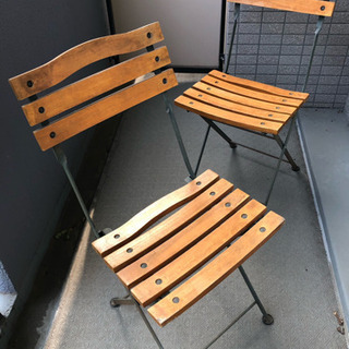 お話中 木 アイアン製椅子 2台差し上げます。