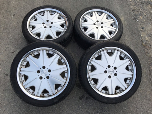 社外ホイール付き4本セット WORK VARIANZA 19X8J ET40 5X114.3 美品 ◇KINFOREST KF550　245/40ZR19 2014年製　バリ山 管理番号9205