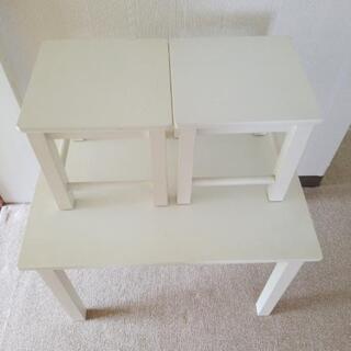 1500円 木製ミニテーブル&ミニチェアー (机＋椅子2脚)