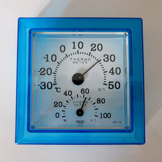 爽やかなデザインの湿度温度計（日本製）
