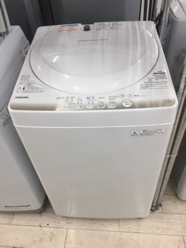 お買い上げありがとうございました。9/6東区和白 TOSHIBA 4.2㎏洗濯機 白 使いやすい 安い