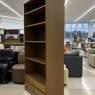 札幌発 国産 浜本工芸 引き出し付き 書棚 本棚 多目的棚 オープンラック シェルフ 横幅85cm×奥行き35cm×高さ180cm