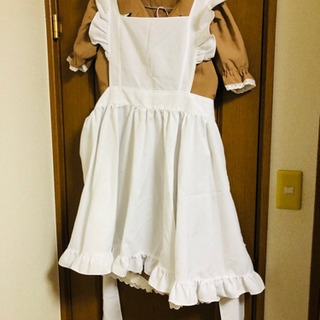 大きいサイズのブラウンメイド服♪  ハロウィン用服です。白エプロン付き