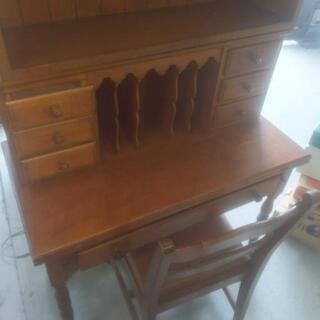 横浜ダニエル アンティーク調 ライティングデスク ビューロー 樺材