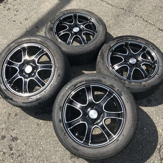 社外ホイール4本セット 195/55r15 15X6.5J ET35 4X100 ●PIAA ピア EURO TECH S7 美品 管理番号9602