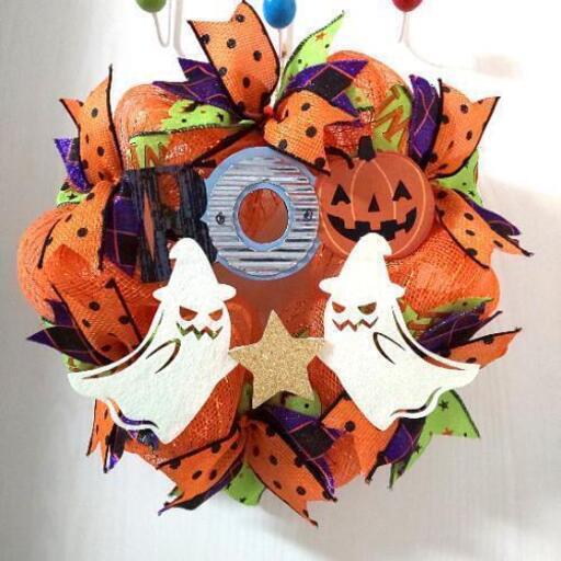 ハロウィン☆リース☆Booの看板＆フェルトのお化け