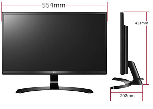 LG 4Kディスプレイ23.8インチ 24UD58-B 23.8インチにモニターアームを