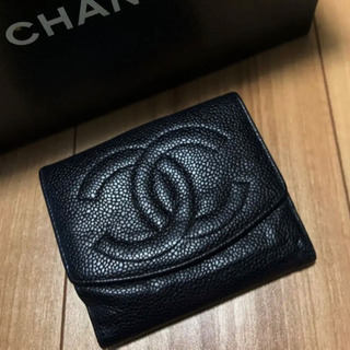 CHANEL シャネル キャビアスキン ２つ折り財布