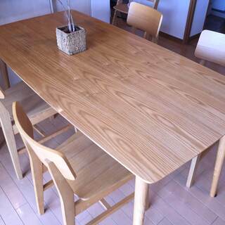 Francfranc 木製(アッシュ材)ダイニングテーブルセット(取りに来ていただける方のみ)