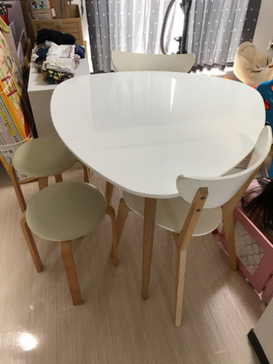 【美品／引取限定】無印良品／ダイニングテーブル＋チェア２脚セット 無印良品 / muji オーク無垢材 ダイニングセット テーブル チェア2脚