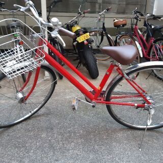 中古自転車 27インチ 赤色