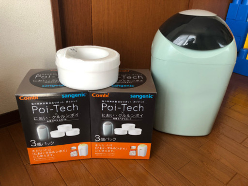 ポイテック 強力防臭抗菌おむつポット スペアカセット付 コンビ