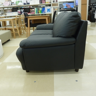 ソファ 2人掛け 黒 合皮 中古美品 札幌市 清田区 - ソファ
