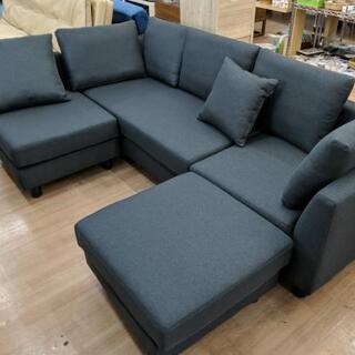 チャコールグレー 4人掛けカウチソファ チャコールグレー 4人掛けカウチソファ カウチソファー 3人掛け