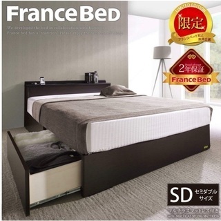 【売約済】フランスベッド製セミダブル収納付きベッド&マットレス