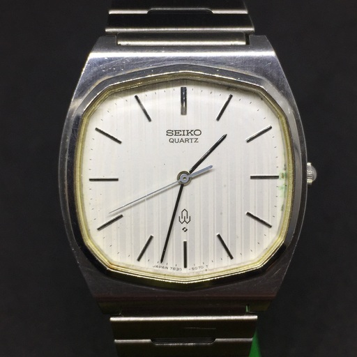 SEIKO セイコー メンズクォーツ シルバーウェーブ スクエアフェイス 薄型腕時計 アンティーク