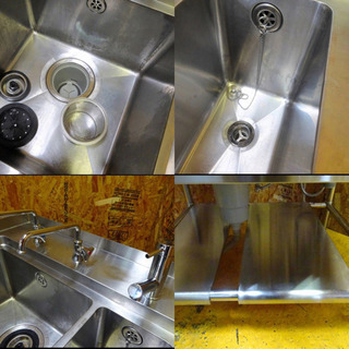 4085-0)☆厨房機器☆二槽シンク/2槽シンク☆W860×D750