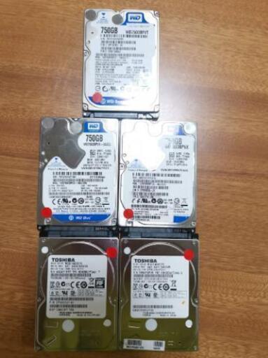 東芝750GB2枚とWD750GB3枚\nの5枚セット