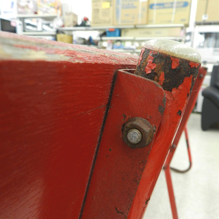 CocaCola コカコーラ ベンチ 幅167cm 鉄フレーム＆木製板 イス 椅子 ☆ 札幌市 北区 屯田