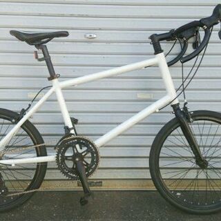 ★美品★20インチ　ミニベロ　ドロップハンドル　7speed　ダブルレバー　ホワイト 商談中>ミニベロタイプ ドロップハンドル 2X7速 街乗り用