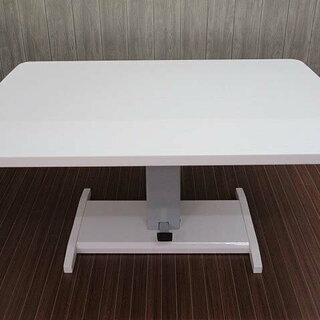 ss0296　シギヤマ家具　昇降テーブル　ホワイト　幅120cm...