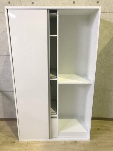 K9*5 食器棚 白 ホワイト スライド式 キッチンボード
