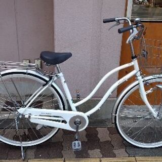 美品☆AGENDA 27吋ファミリーサイクル シングル/LEDオート/ホワイトx 